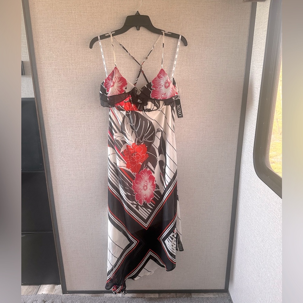 NWT XOXO Dress High Low Flower Pattern Spaghetti Strap